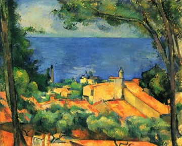 Paul Cezanne Painting - L Estaque with Red Roofs Paul Cezanne